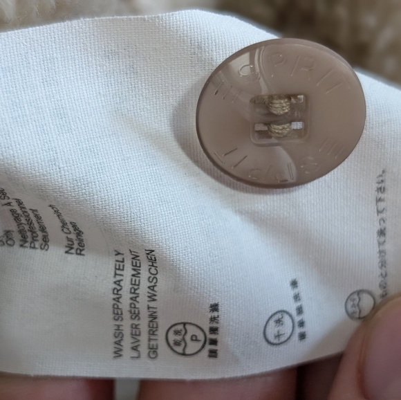 Vintage Esprit Suede Leather Cream Button Down Vest Women's XL - Picture 8 of 11